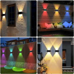 solar up & down waterproof wall lamp – warm white garden & balcony light