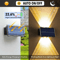Solar Up Down Waterproof Wall Lamp Warm White Garden Balcony Light 2