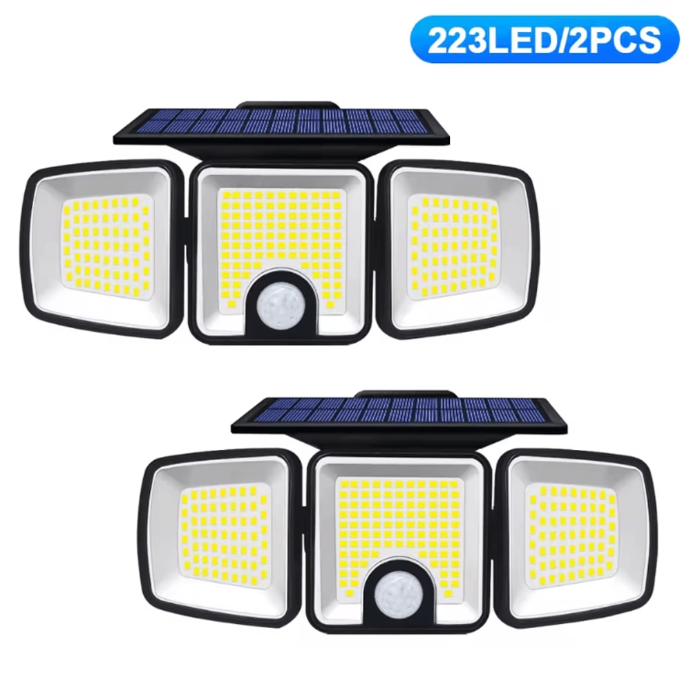 3Head Solar Motion Sensor Flood Light 236 LED Waterproof Outdoor Security Lamp 6