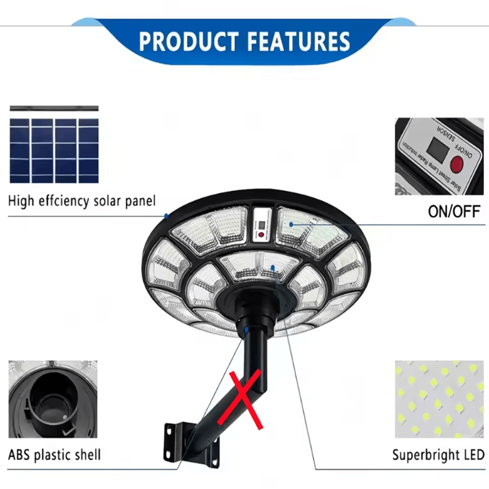 Solar UFO Motion Sensor Garden Light Remote Control Waterproof Outdoor Security Lamp 2