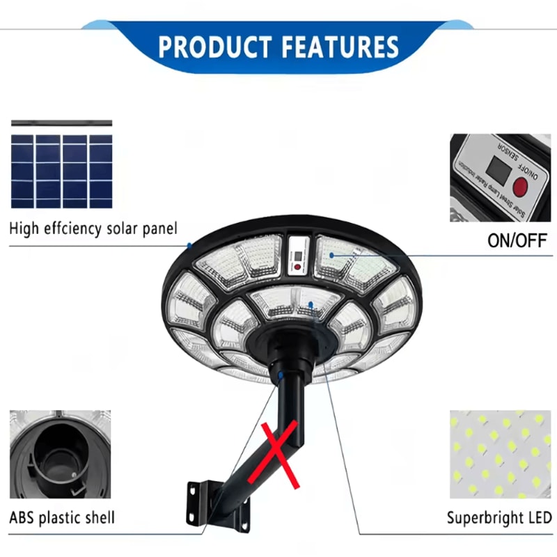 Solar UFO Motion Sensor Garden Light Remote Control Waterproof Outdoor Security Lamp 2