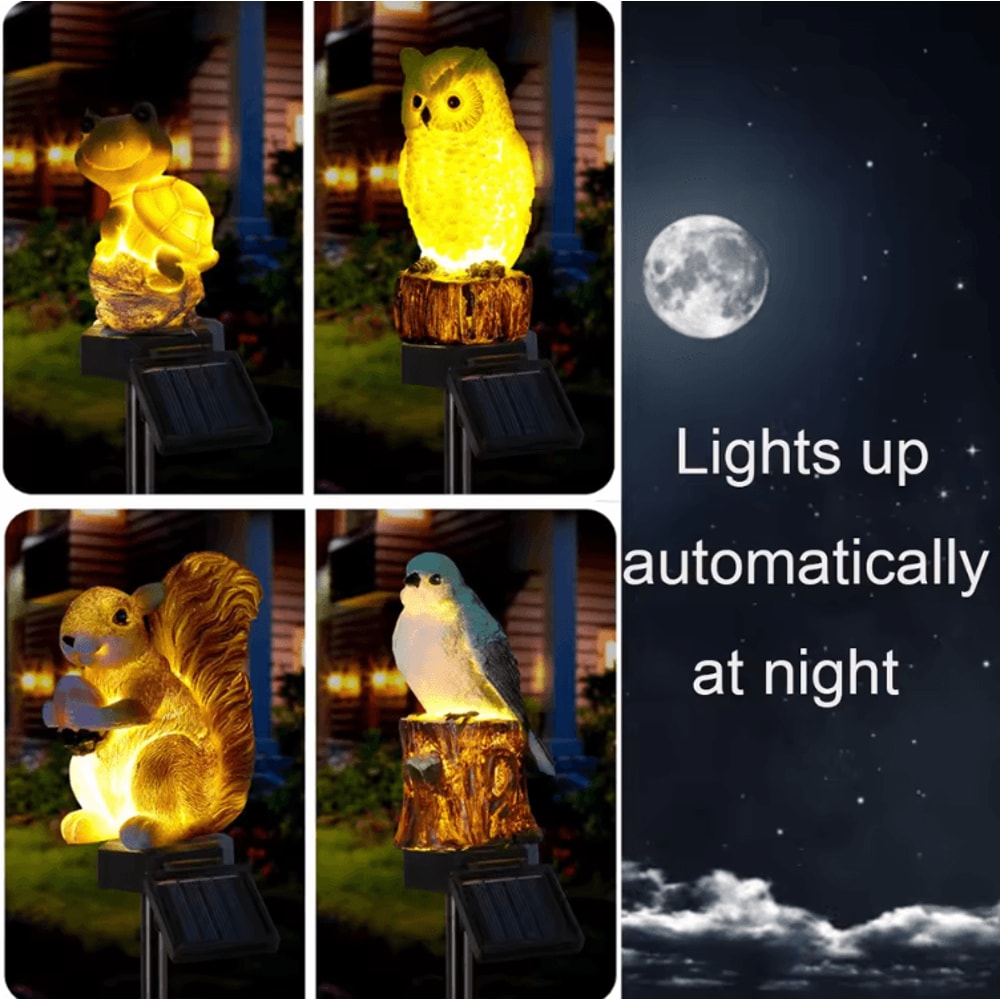 Cute Solar Animal Garden Light Waterproof Decorative Figurine Lamp For Pathway Patio 1