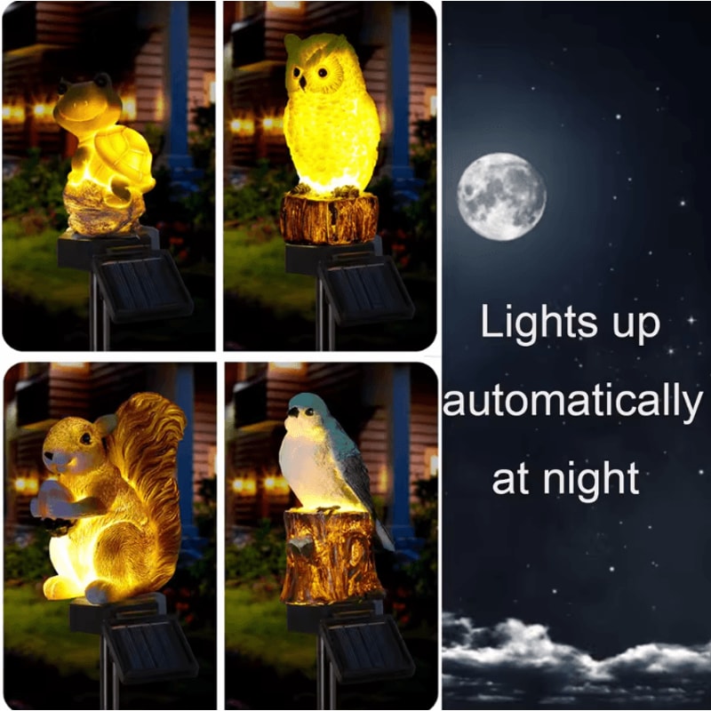 Cute Solar Animal Garden Light Waterproof Decorative Figurine Lamp For Pathway Patio 1