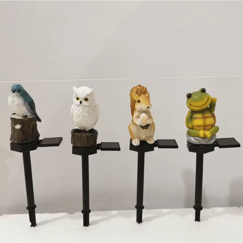 Cute Solar Animal Garden Light Waterproof Decorative Figurine Lamp For Pathway Patio 2