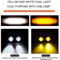 100W DualColor Motorcycle LED Fog Lights Auxiliary Driving Spotlights Pair 3