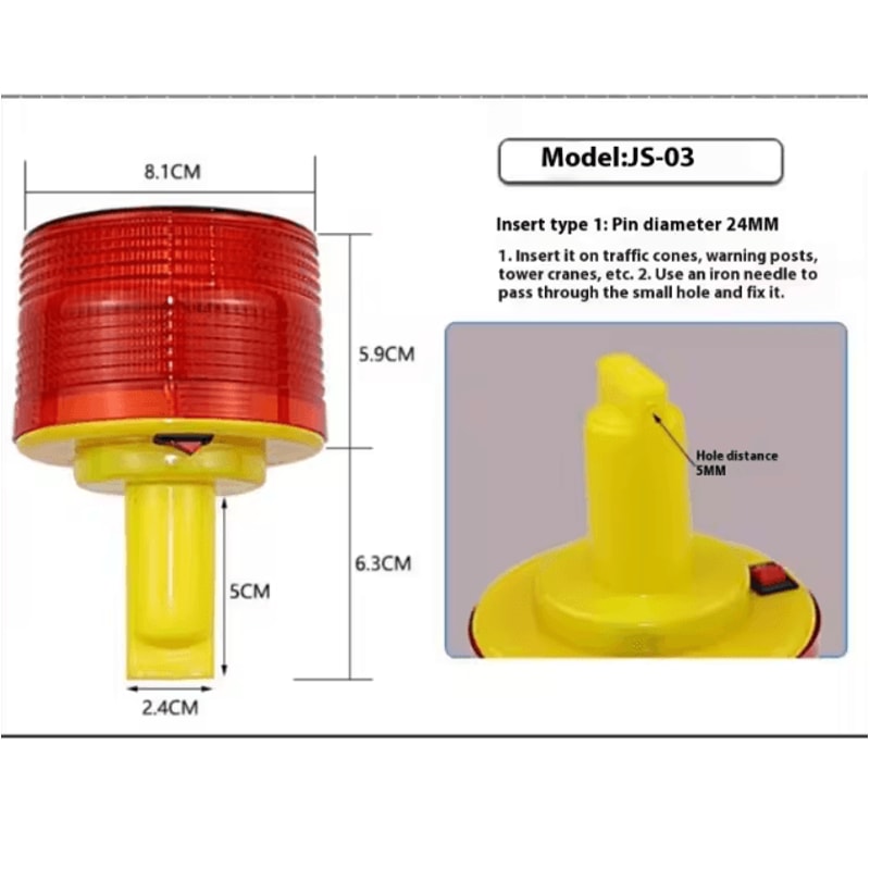 Solar LED Crane Warning Light Waterproof Emergency Beacon For Construction Road Safety 3