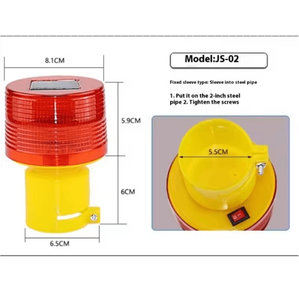Solar LED Crane Warning Light Waterproof Emergency Beacon For Construction Road Safety 4