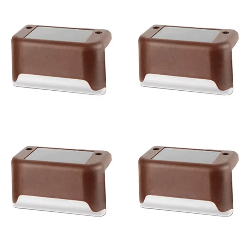 Warm White Solar Step Lights IP65 Waterproof LED Fence Garden Wall Lamp 3