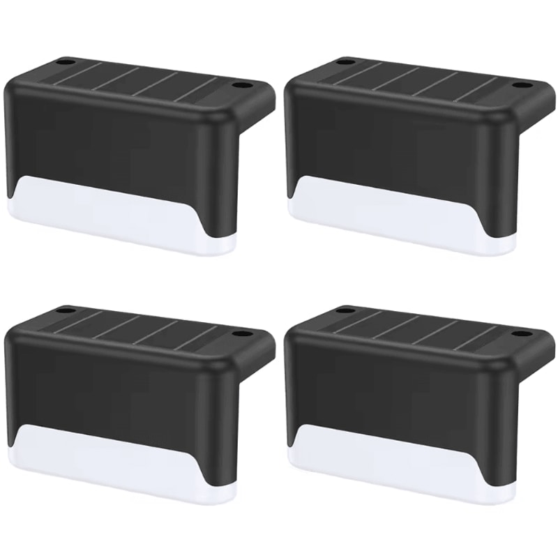 Warm White Solar Step Lights IP65 Waterproof LED Fence Garden Wall Lamp 4