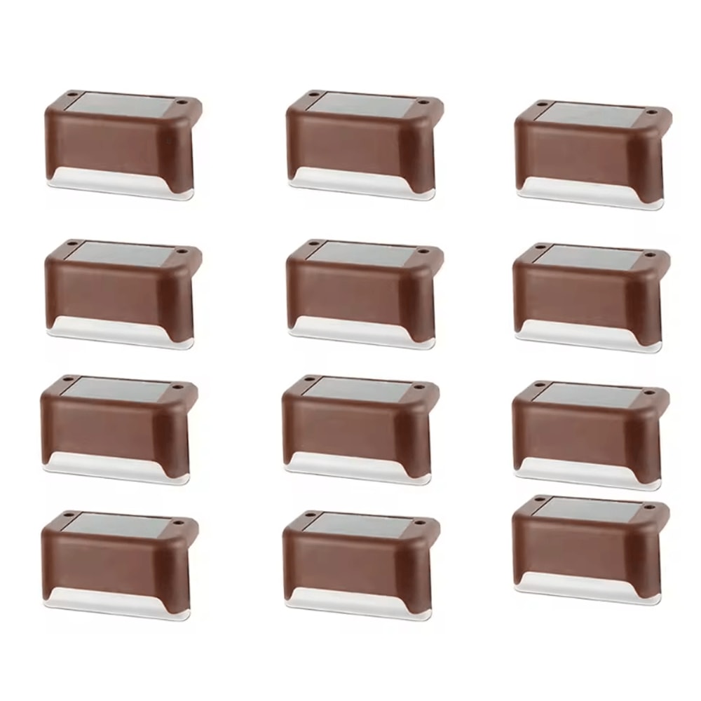 Warm White Solar Step Lights IP65 Waterproof LED Fence Garden Wall Lamp 6