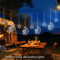 Solar Star Moon Curtain String Lights Waterproof Fairy Lights For Garden Party Decor 4