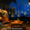 Solar Star Moon Curtain String Lights Waterproof Fairy Lights For Garden Party Decor 5