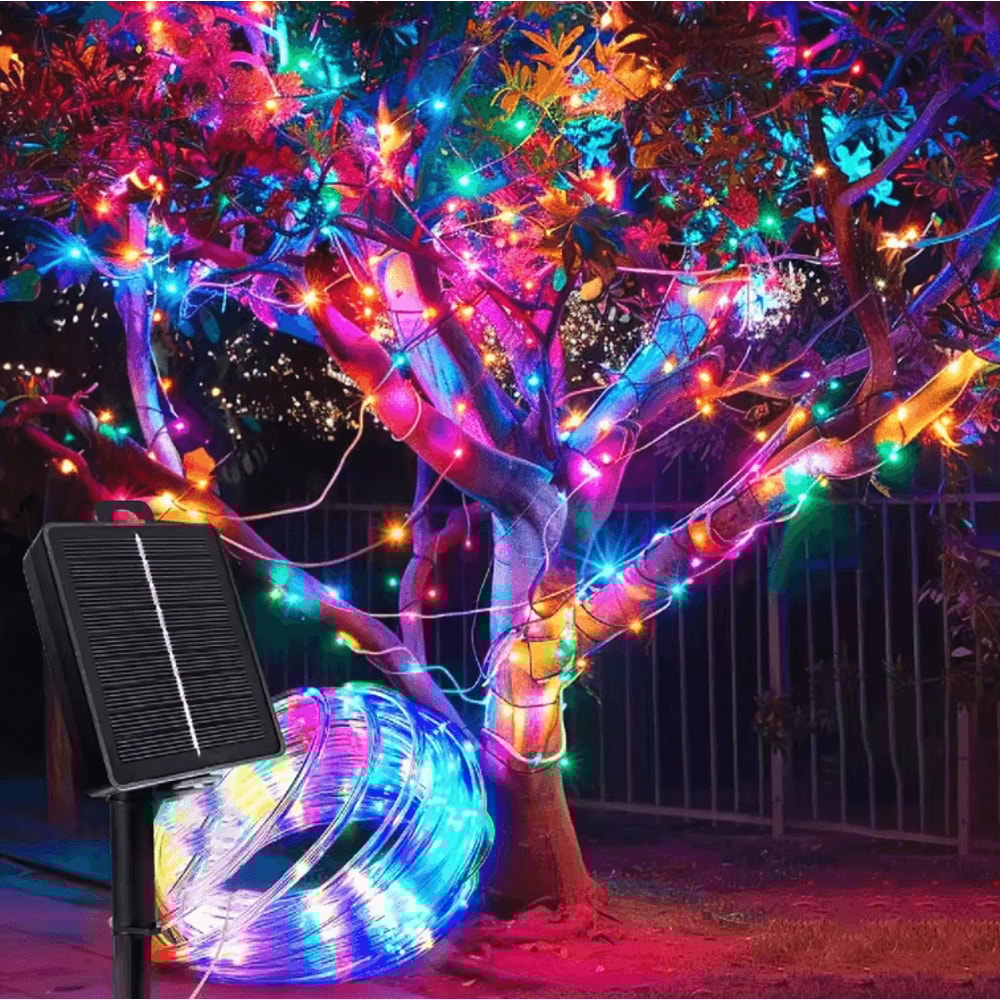 104FT 300LED Solar Tube String Lights Multicolor Waterproof Garden Patio Decor 4