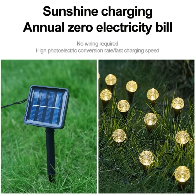 RGB Solar Bubble Ball Garden Lights Waterproof Spherical Outdoor Lights With 8 Modes 1