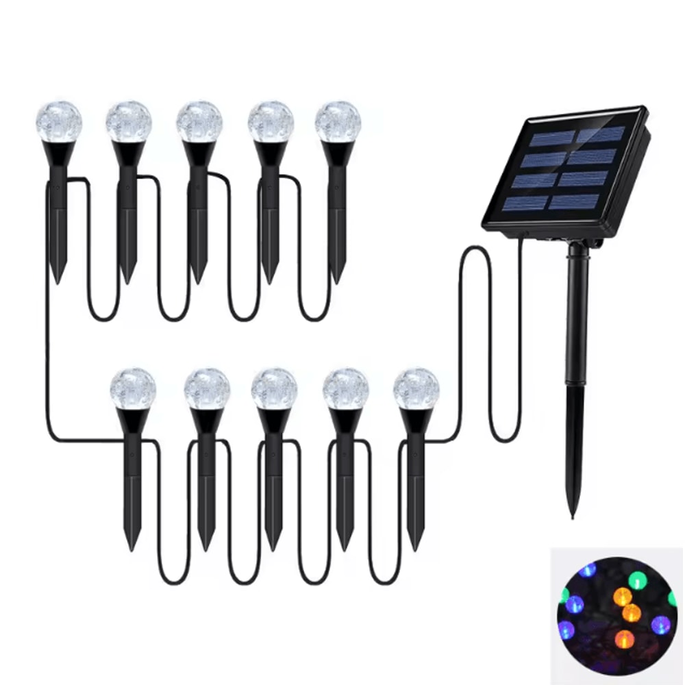 RGB Solar Bubble Ball Garden Lights Waterproof Spherical Outdoor Lights With 8 Modes 2