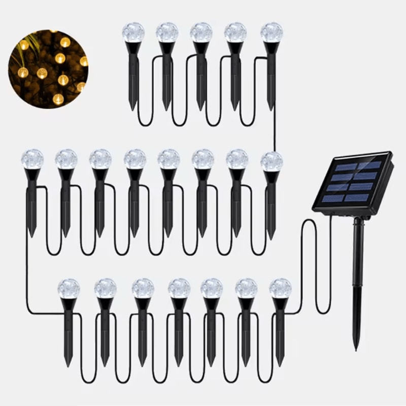 RGB Solar Bubble Ball Garden Lights Waterproof Spherical Outdoor Lights With 8 Modes 5