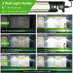 316/158 led solar motion sensor wall light – waterproof outdoor security lamp