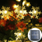 Solar Snowflake Fairy String Lights Waterproof Outdoor Holiday Decoration 2