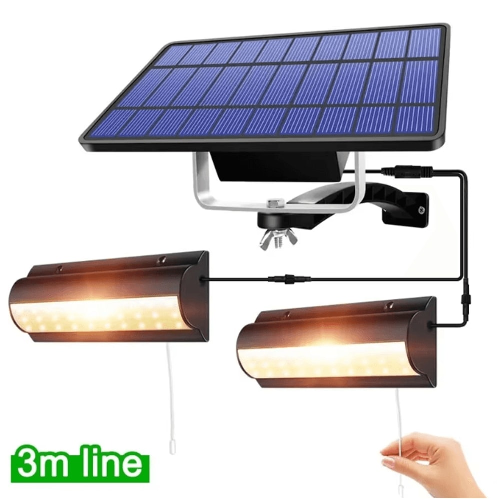 Solar Pendant Shed Light With Pull Cord Waterproof Indoor Outdoor Solar Lamp 0