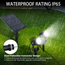 aluminum solar spotlight outdoor – ip65 waterproof solar landscape garden tree light