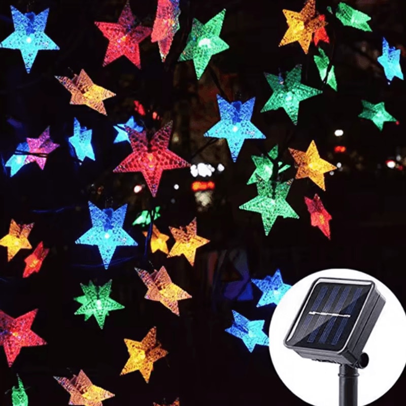 Solar Star String Lights Outdoor LED Solar Powered Fairy Lights For Patio Garden Wedding Decor 2