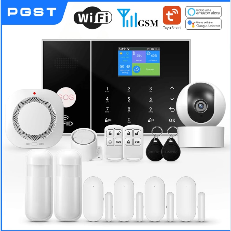 PGST Smart WiFi GSM Home Security Alarm System Tuya App Alexa Compatible 0