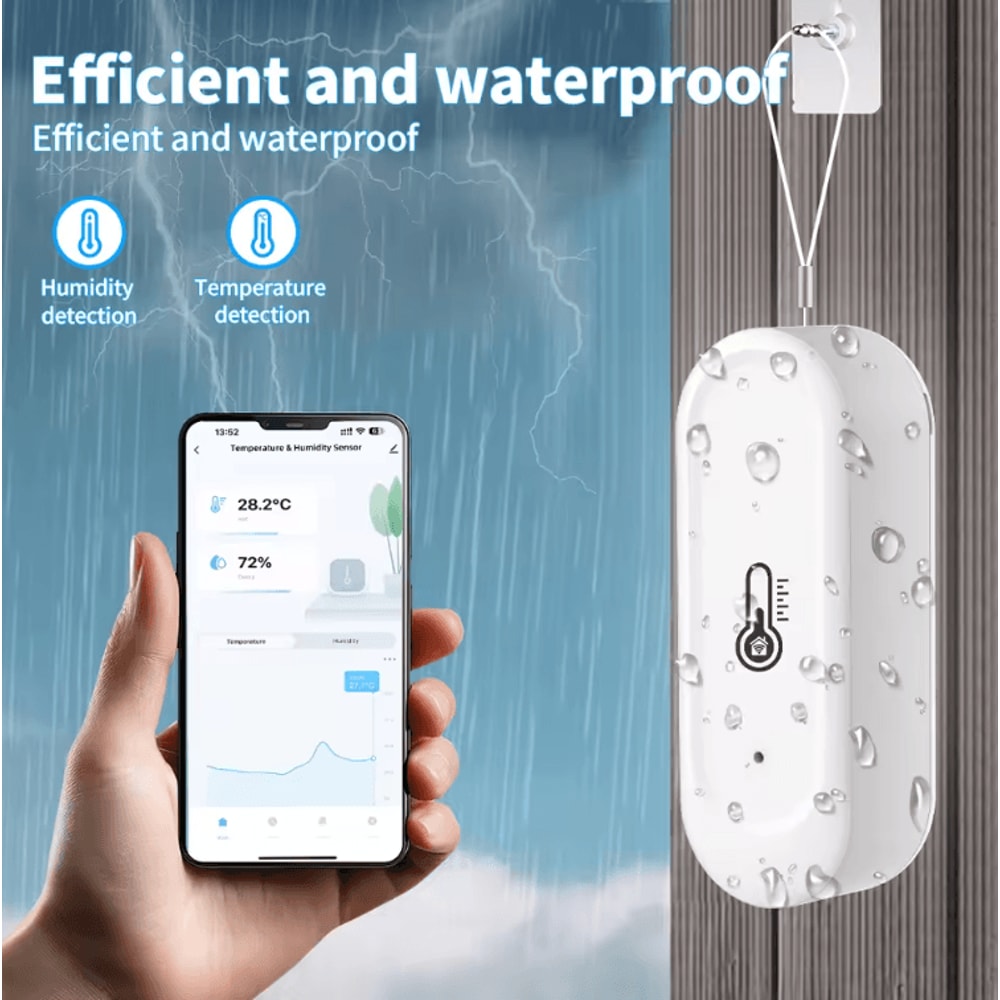 Tuya Smart WiFiZigbee Outdoor Temperature Humidity Sensor IP65 Waterproof Smart Climate Monitor F 2