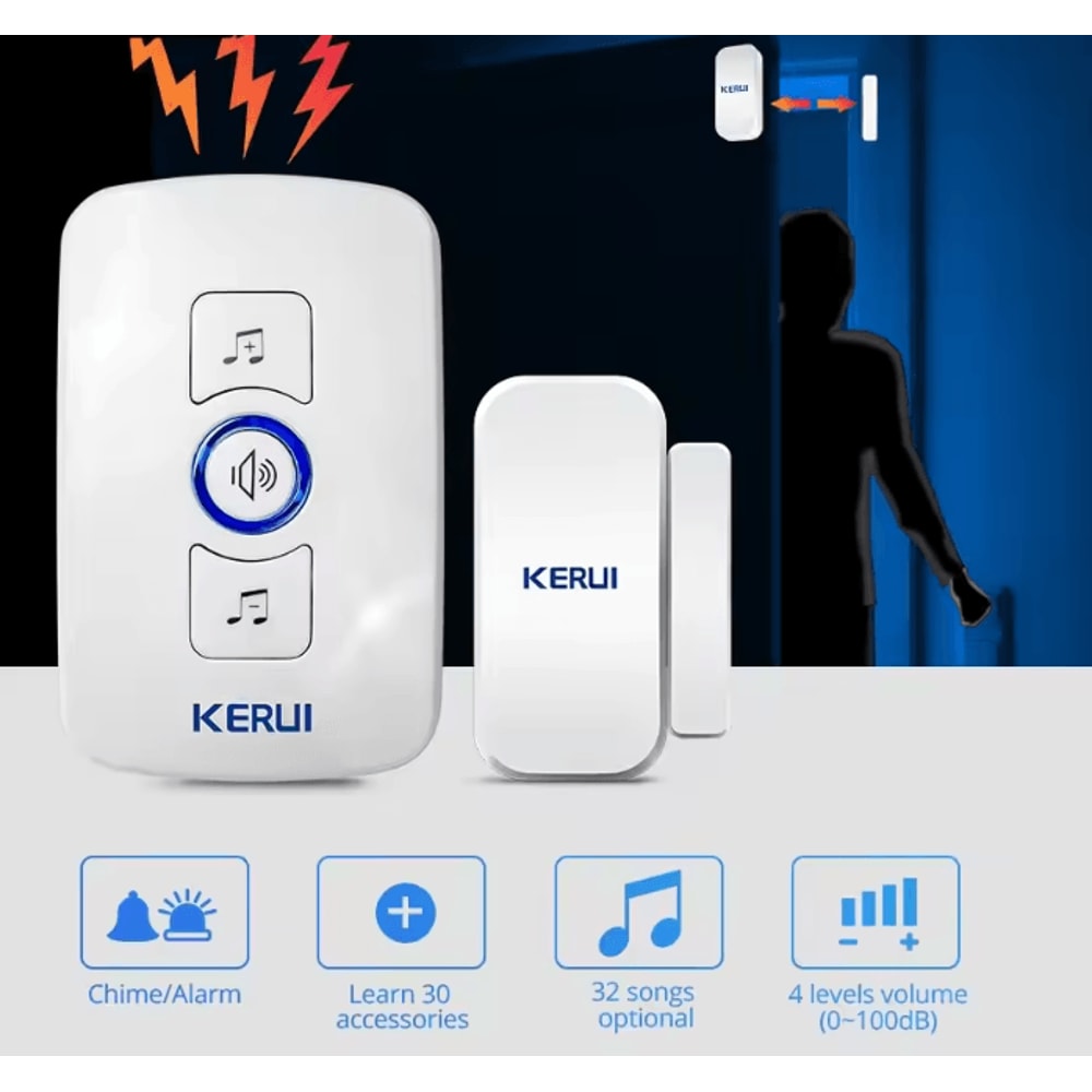 KERUI M525 Wireless Doorbell Alarm 500ft Smart Door Chime With 32 Melodies For Home Security 4