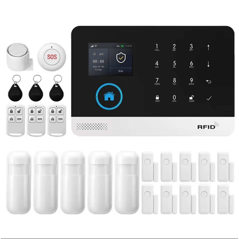 PGST WiFi GSM Tuya Smart Home Alarm System Wireless Security Kit With Door Motion Sensors 7