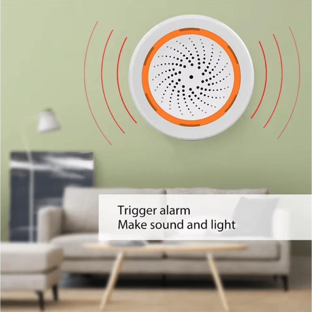 Haozee Tuya ZigBee Smart Siren Alarm 90dB Sound Light Security Alarm For Smart Home 1