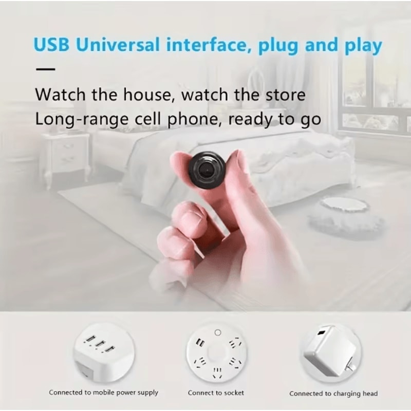 Mini Wireless Smart Security Camera Night Vision Motion Detection CCTV With Remote App Monitoring 2