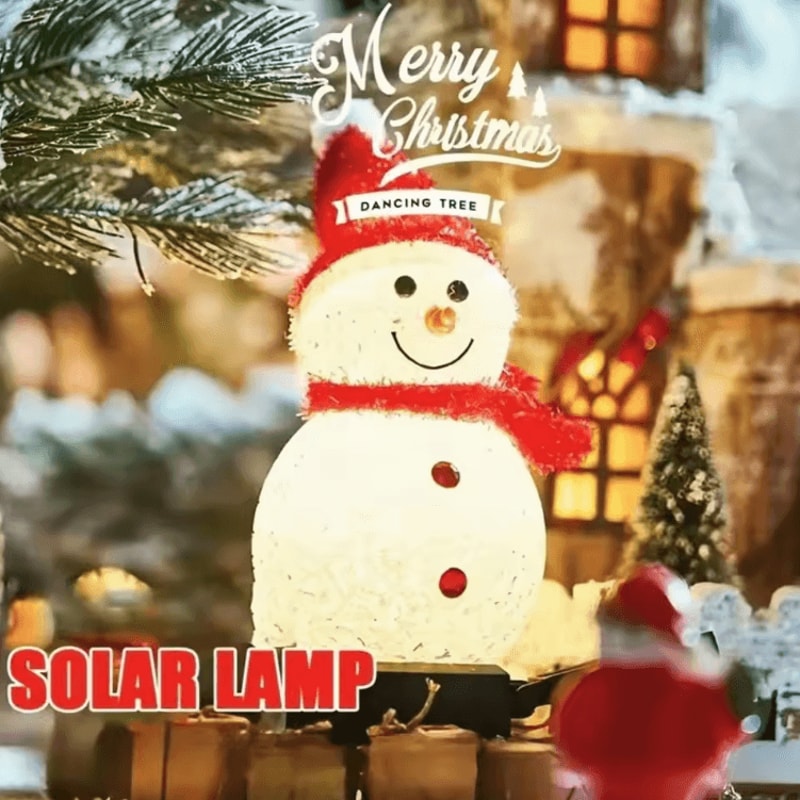 Solar Snowman Garden Lights Christmas Outdoor Lawn Stake Decoration 0