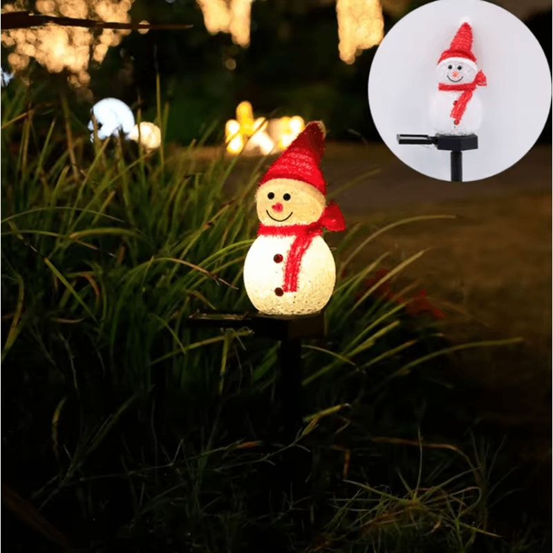 Solar Snowman Garden Lights Christmas Outdoor Lawn Stake Decoration 2