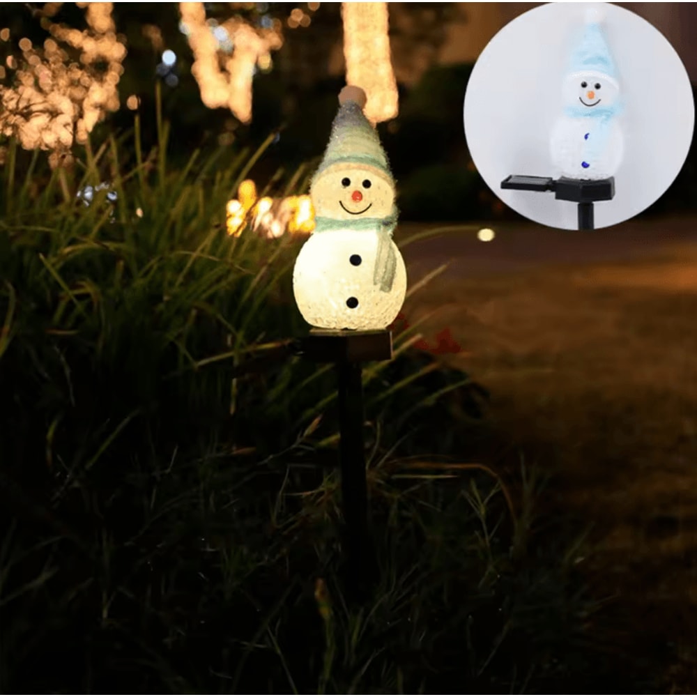 Solar Snowman Garden Lights Christmas Outdoor Lawn Stake Decoration 3