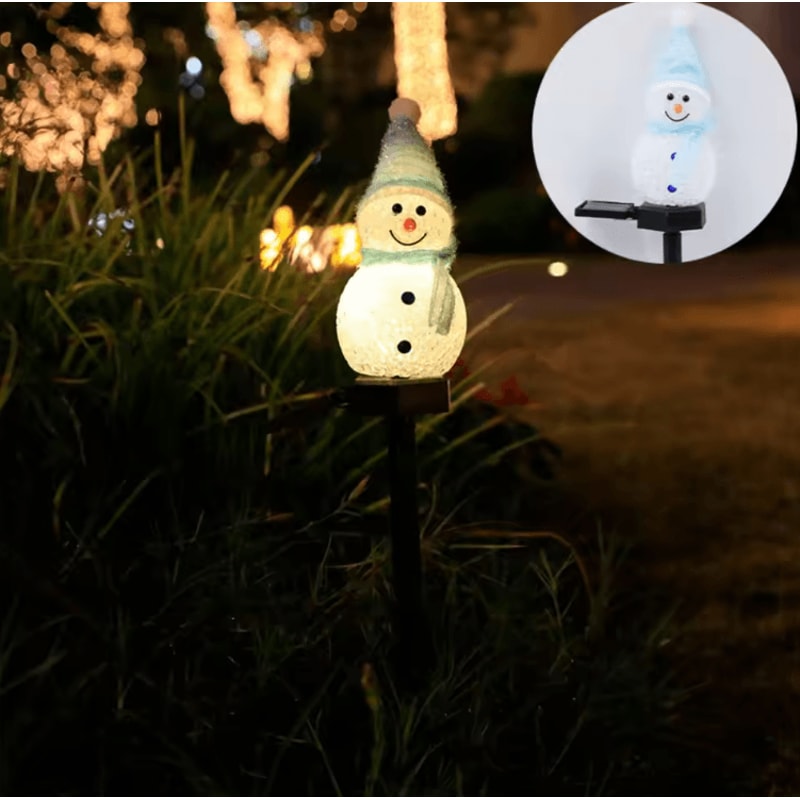 Solar Snowman Garden Lights Christmas Outdoor Lawn Stake Decoration 3