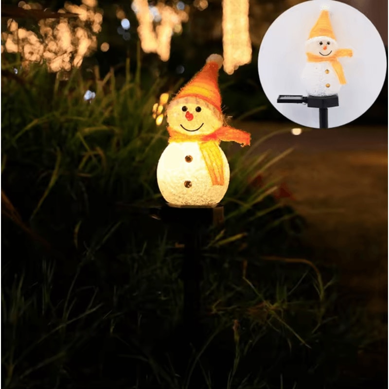Solar Snowman Garden Lights Christmas Outdoor Lawn Stake Decoration 4