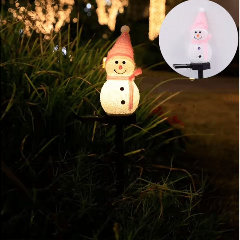 Solar Snowman Garden Lights Christmas Outdoor Lawn Stake Decoration 5