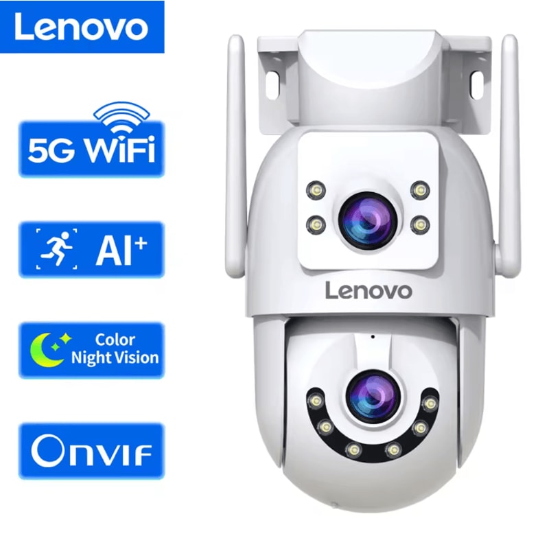 Lenovo 4K DualLens WiFi PTZ Security Camera Outdoor AutoTracking CCTV With Night Vision 4