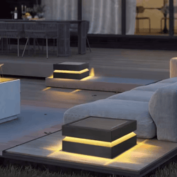 solar square pillar light – ip65 waterproof led garden fence post lamp