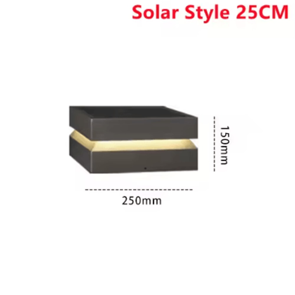 Solar Square Pillar Light IP65 Waterproof LED Garden Fence Post Lamp 5