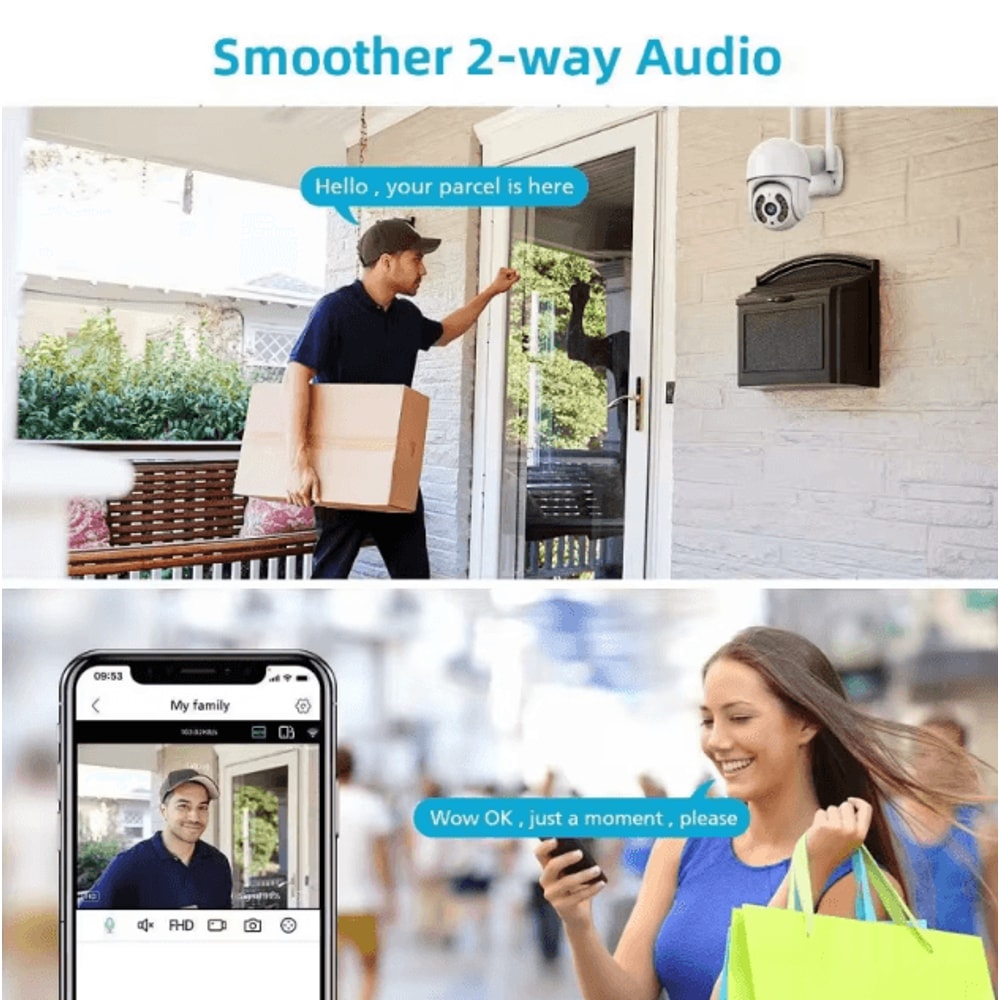 8MP 4K Wireless PTZ Security Camera AI AutoTracking WiFi Outdoor CCTV With Color Night Vision 1