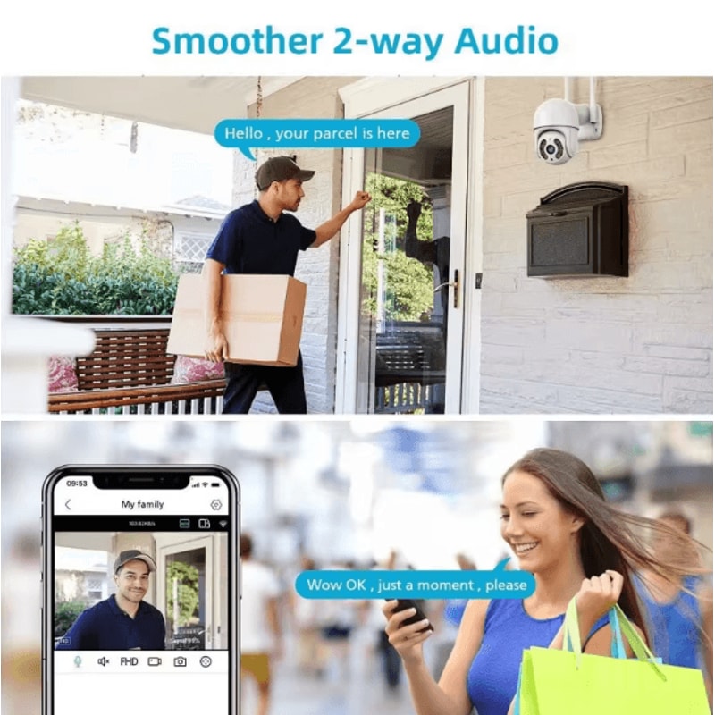 8MP 4K Wireless PTZ Security Camera AI AutoTracking WiFi Outdoor CCTV With Color Night Vision 1