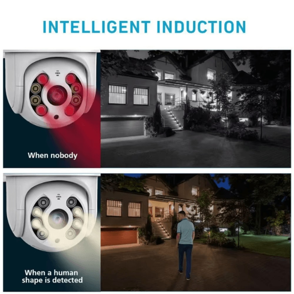 8MP 4K Wireless PTZ Security Camera AI AutoTracking WiFi Outdoor CCTV With Color Night Vision 2