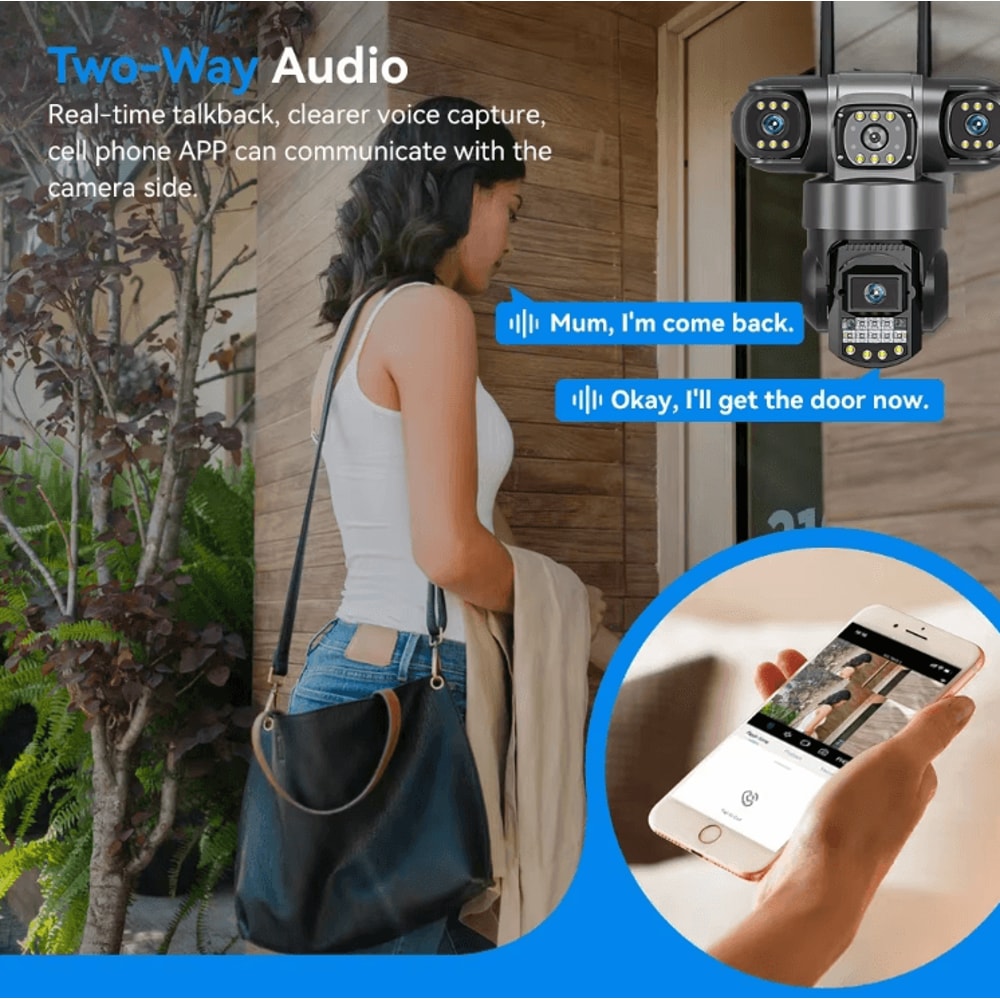 V380 Pro 12MP 6K TripleLens WiFi Security Camera Outdoor PTZ AI Tracking CCTV With Night Vision 1