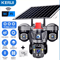 KERUI 6MP Solar 4G TripleLens PTZ Security Camera Outdoor WiFi CCTV With AI Human Detection 6