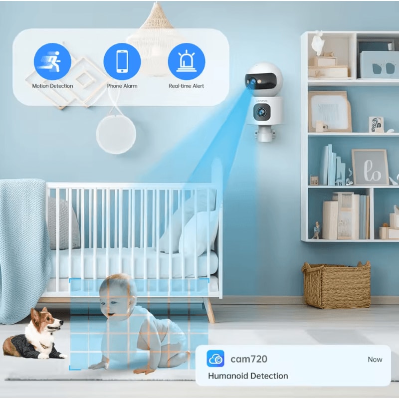 Lenovo 4K DualLens WiFi PTZ Security Camera Smart AutoTracking CCTV With Night Vision 2