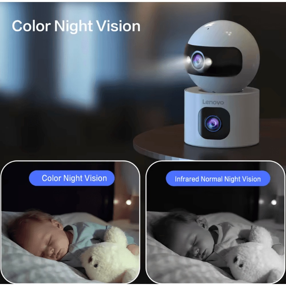 Lenovo 4K DualLens WiFi PTZ Security Camera Smart AutoTracking CCTV With Night Vision 4