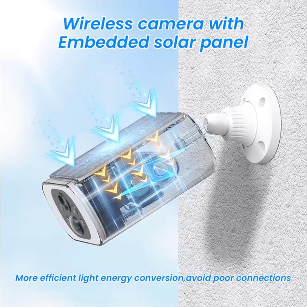 ANRAN 2K Solar Security Camera With Floodlight Color Night Vision Motion Detection 1