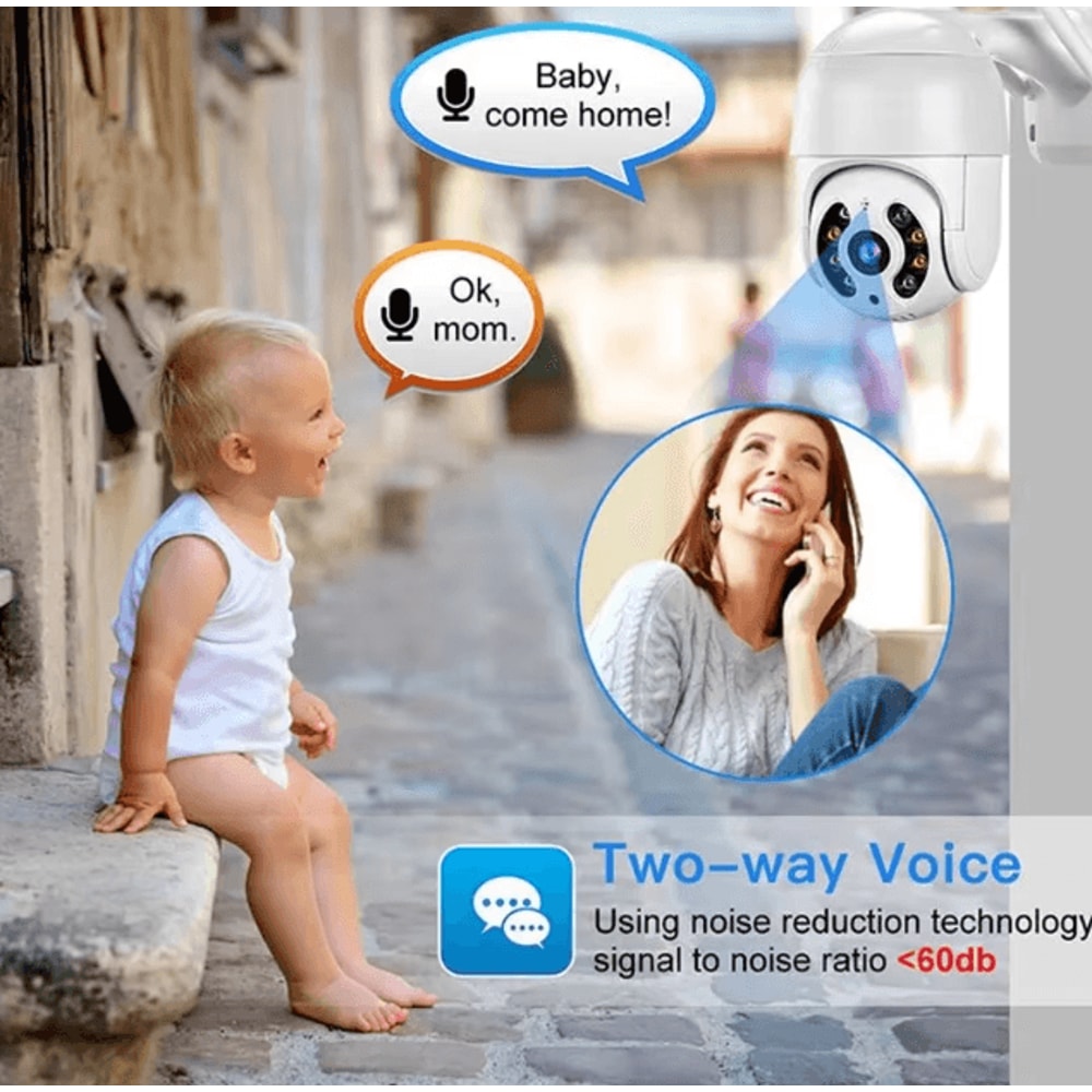 Smart 8MP 4K PTZ Security Camera With Auto Tracking WiFi Remote Monitoring Color Night Vision 4