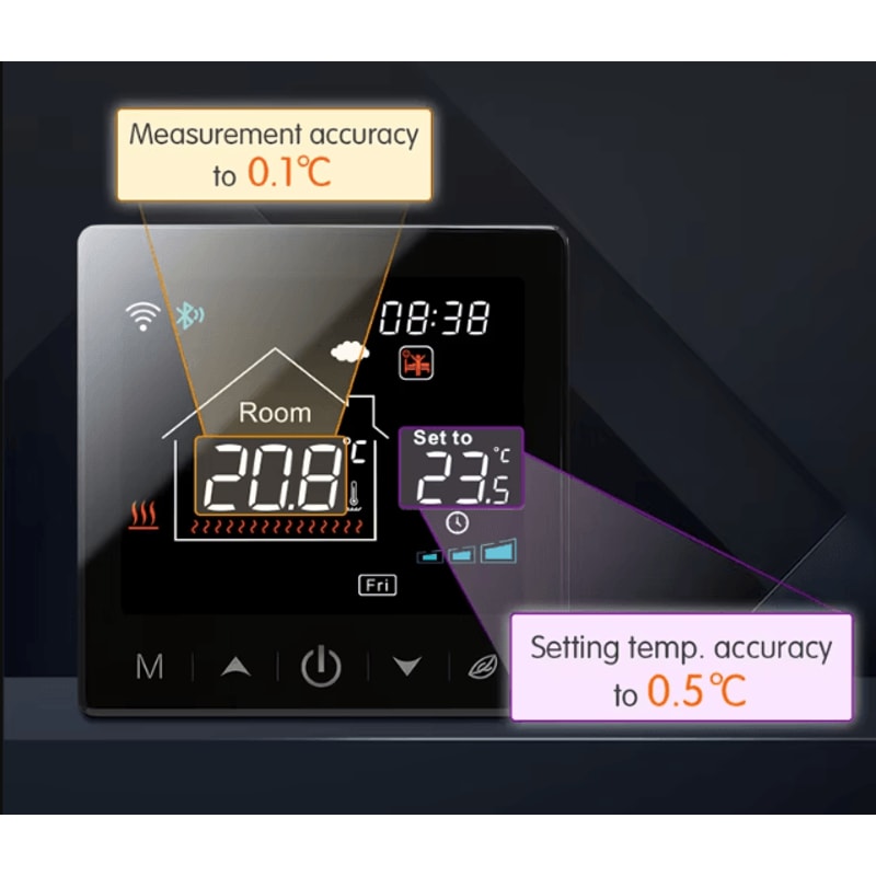 Tuya WiFi Smart Thermostat RF433 Wireless Controller For Gas Boiler Floor Heating With Alexa Goog 1